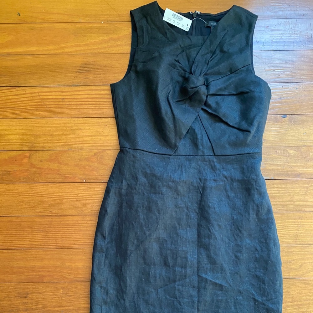 J crew XS/0 NWT black linen dress
